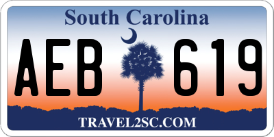 SC license plate AEB619