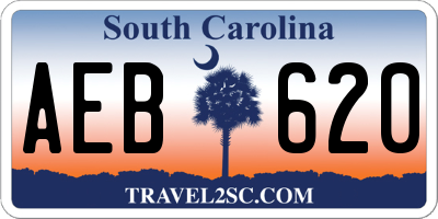 SC license plate AEB620