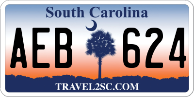 SC license plate AEB624