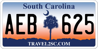 SC license plate AEB625