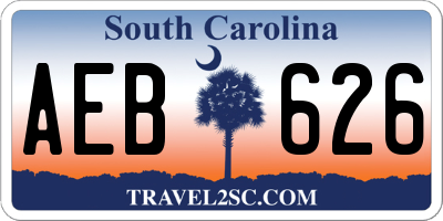 SC license plate AEB626