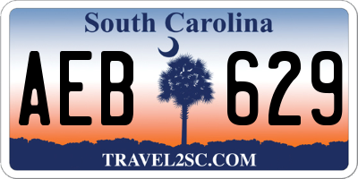 SC license plate AEB629