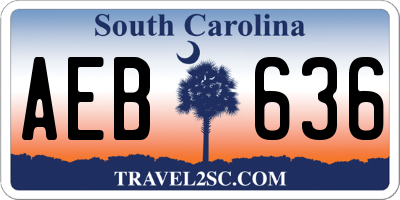 SC license plate AEB636