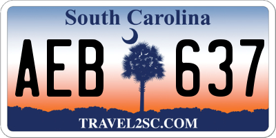 SC license plate AEB637