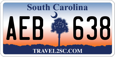 SC license plate AEB638