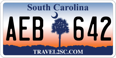 SC license plate AEB642