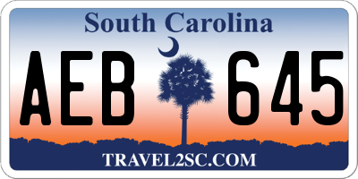 SC license plate AEB645