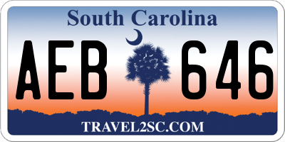 SC license plate AEB646