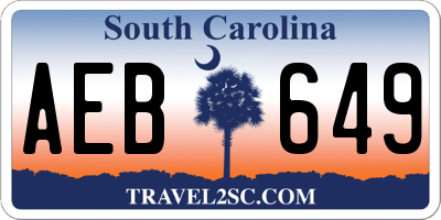 SC license plate AEB649