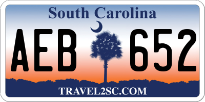 SC license plate AEB652