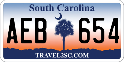SC license plate AEB654