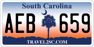 SC license plate AEB659