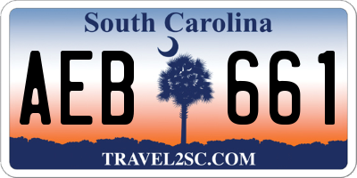SC license plate AEB661