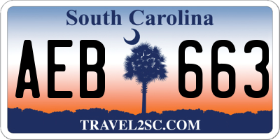 SC license plate AEB663