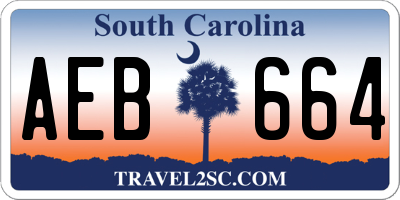 SC license plate AEB664