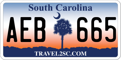 SC license plate AEB665