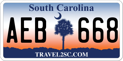 SC license plate AEB668