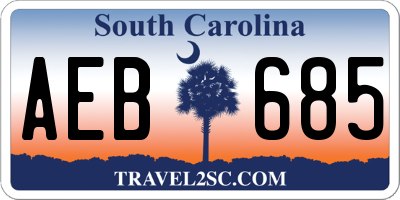SC license plate AEB685