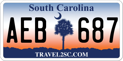 SC license plate AEB687