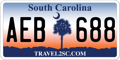 SC license plate AEB688