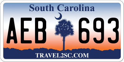 SC license plate AEB693