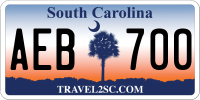 SC license plate AEB700