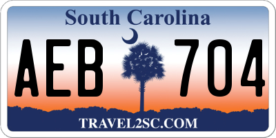 SC license plate AEB704