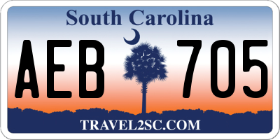 SC license plate AEB705