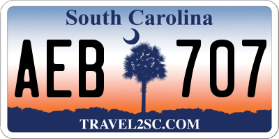 SC license plate AEB707