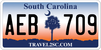 SC license plate AEB709