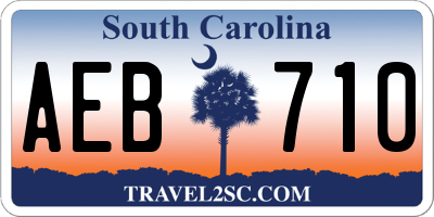 SC license plate AEB710
