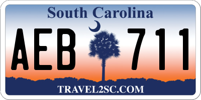 SC license plate AEB711
