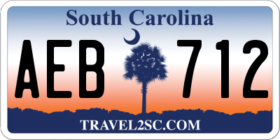 SC license plate AEB712