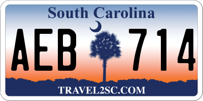 SC license plate AEB714