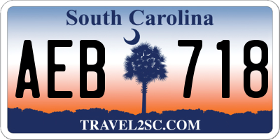 SC license plate AEB718