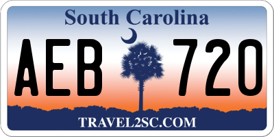 SC license plate AEB720