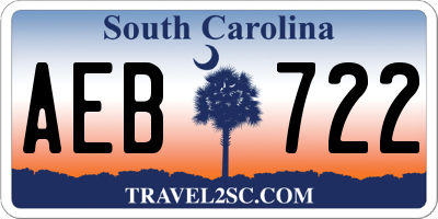 SC license plate AEB722