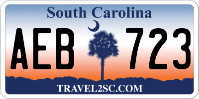 SC license plate AEB723
