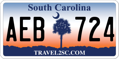SC license plate AEB724