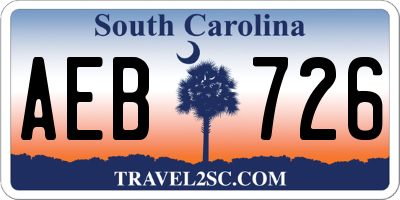 SC license plate AEB726