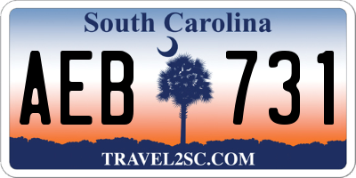 SC license plate AEB731