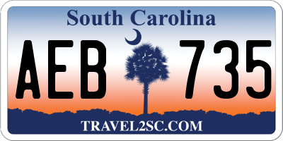 SC license plate AEB735