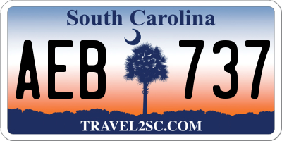 SC license plate AEB737