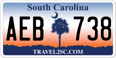 SC license plate AEB738