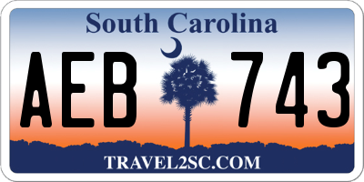SC license plate AEB743