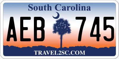 SC license plate AEB745