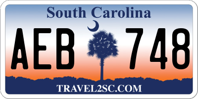 SC license plate AEB748