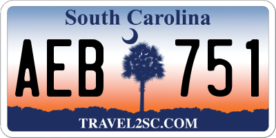 SC license plate AEB751
