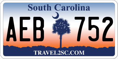 SC license plate AEB752