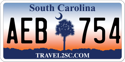 SC license plate AEB754